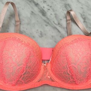 Victoria's Secret Coral Lace Bra 32 DD